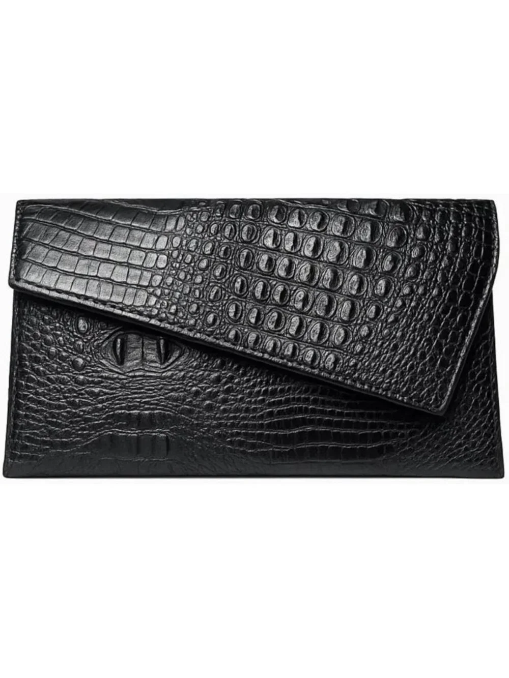 Chic Vegan Leather Crocodile Evening Clutch | Stylish Crossbody & Shoulder Bag